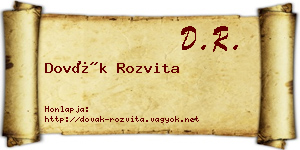Dovák Rozvita névjegykártya
